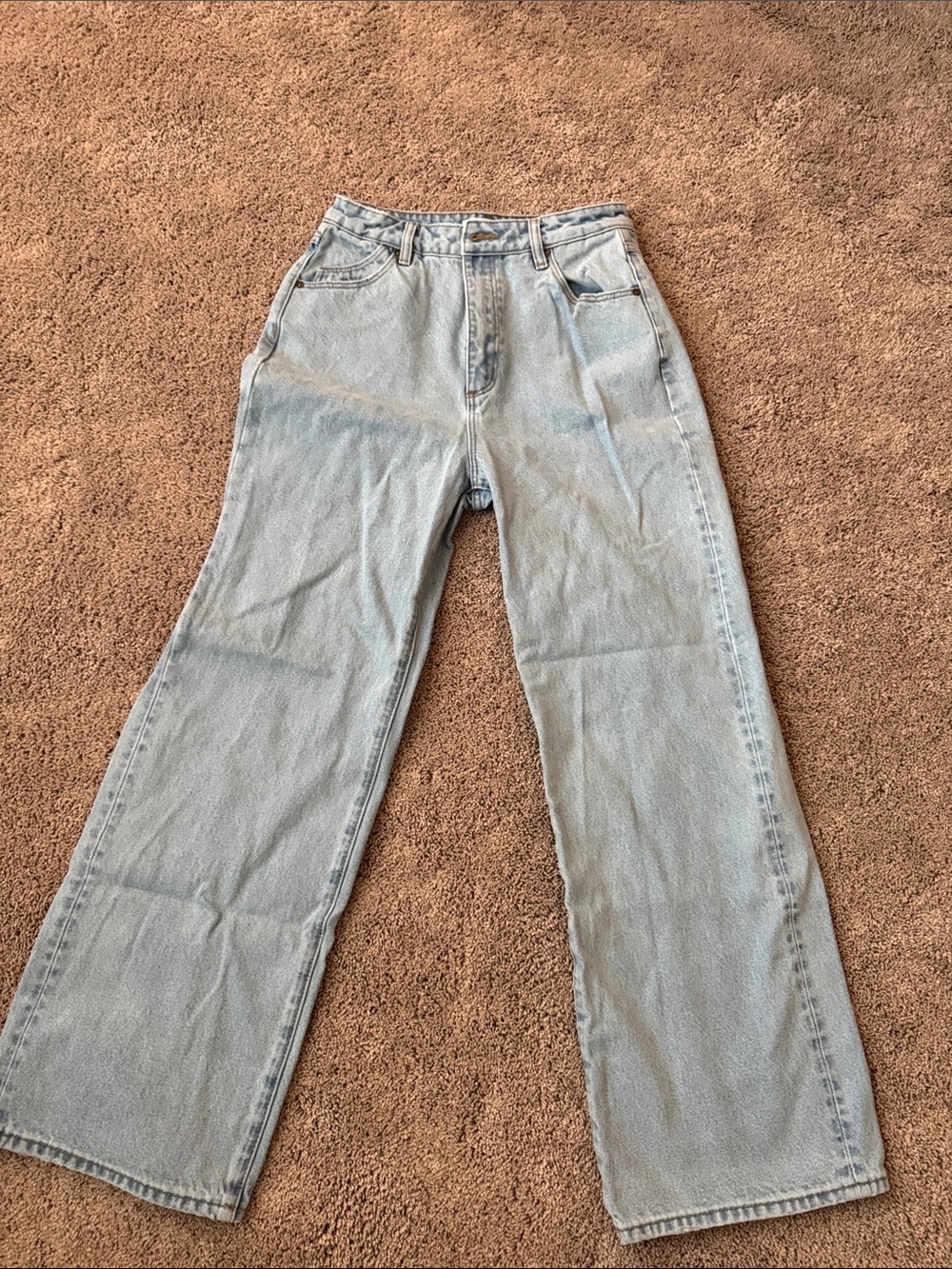 ROLLA'S Light Blue High-Waist Straight Leg Jeans